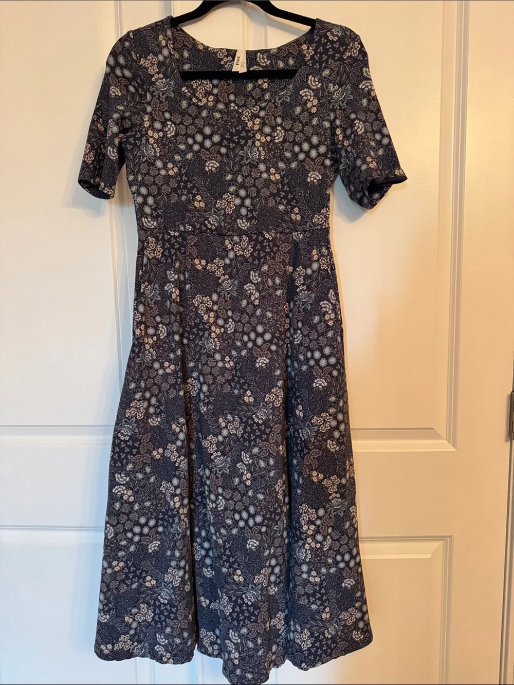 Pact Navy Floral Square-Neck Midi Dress - Picture 1 of 5